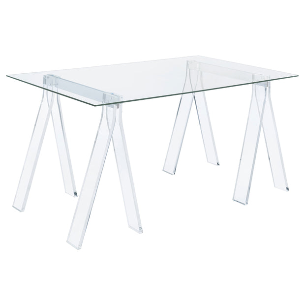 Clear & Acrylic Sawhorse Writing Desk
