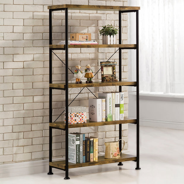 Antique Nutmeg & Black Finish Bookcase