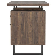 Aged Walnut Office Desk with Storage & File Cabinet