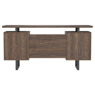 Aged Walnut Office Desk with Storage & File Cabinet