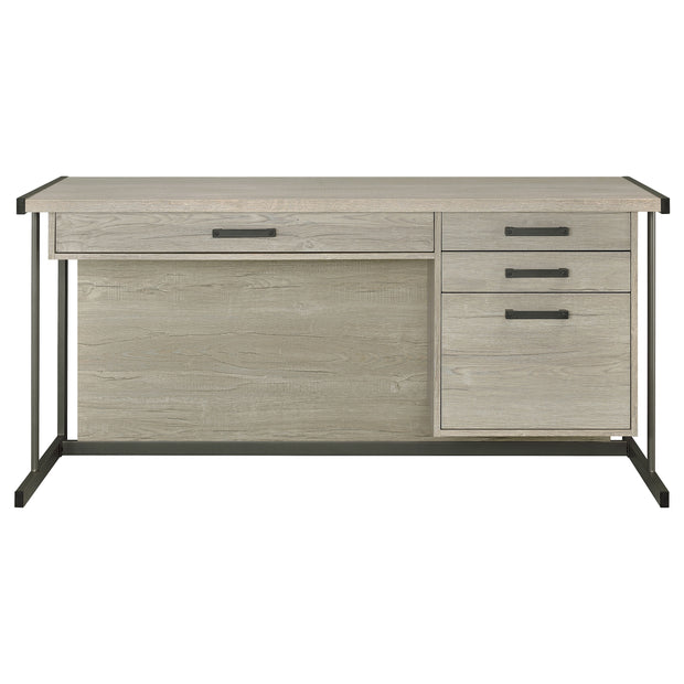 Contemporary White Washed Gray Desk