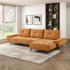 2-Piece Sectional with Right Chaise and Dual-position Backs for Adjustable Seat Depth