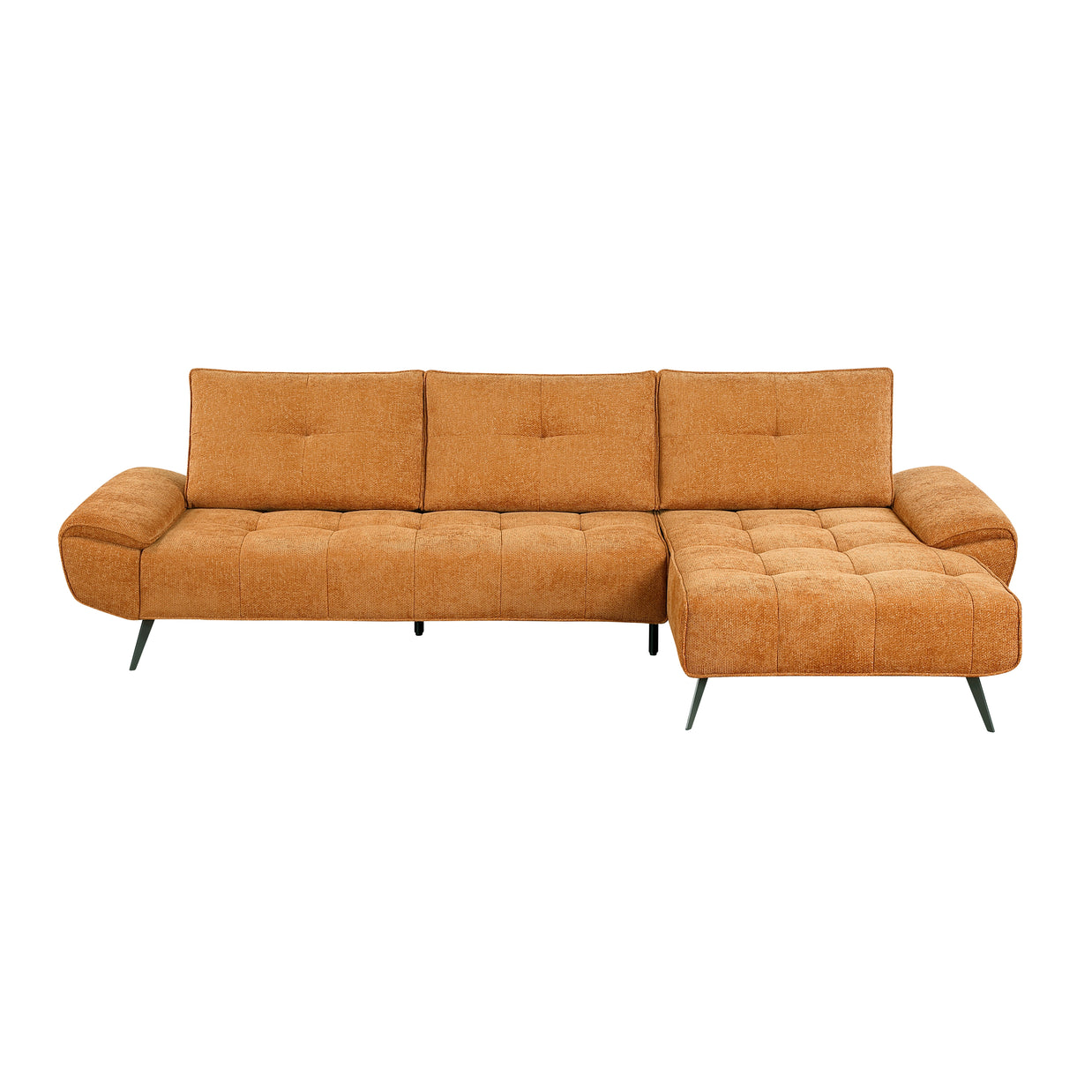 2-Piece Sectional with Right Chaise and Dual-position Backs for Adjustable Seat Depth
