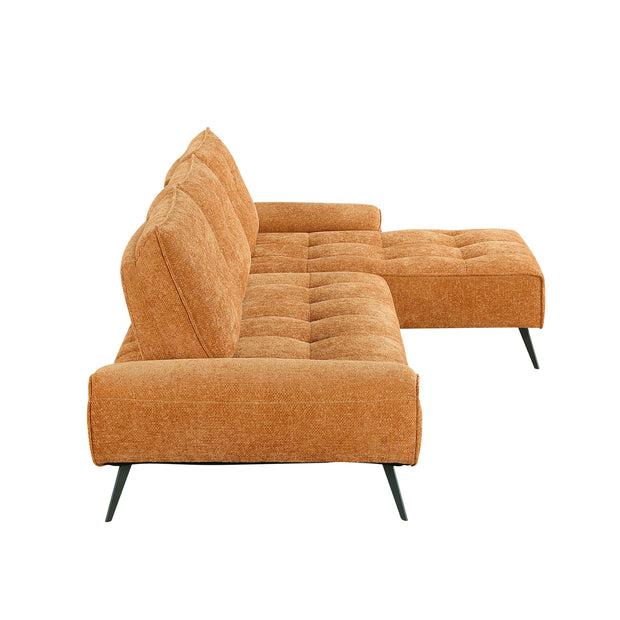 2-Piece Sectional with Right Chaise and Dual-position Backs for Adjustable Seat Depth