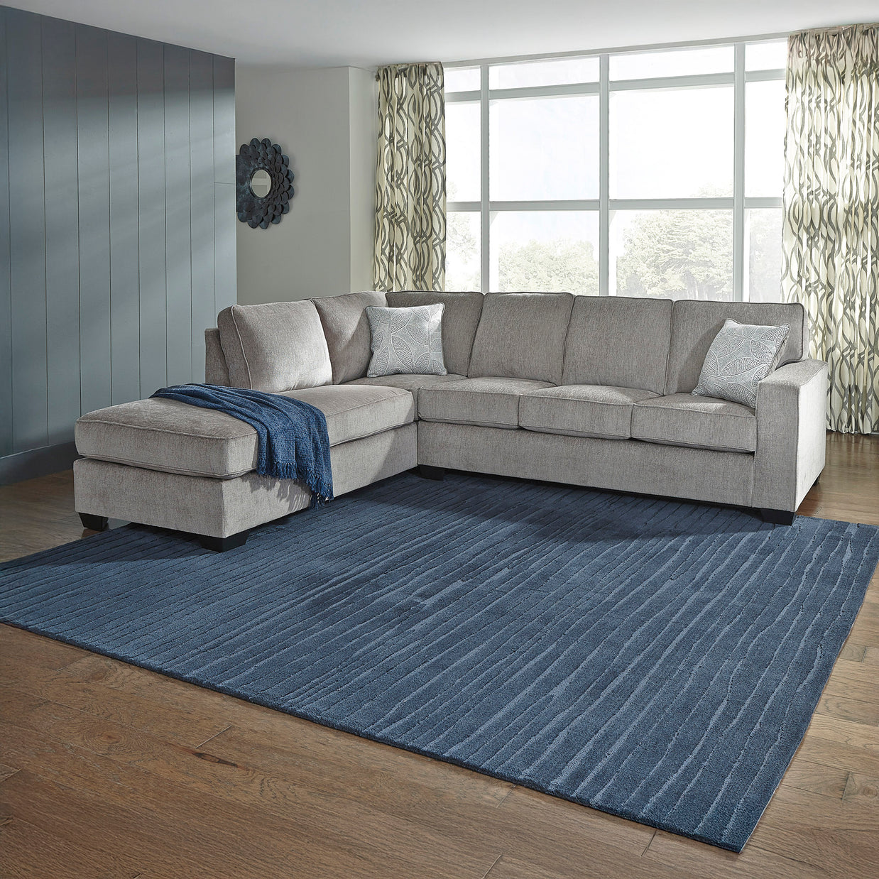 Chenille-Like Upholstered Sectional