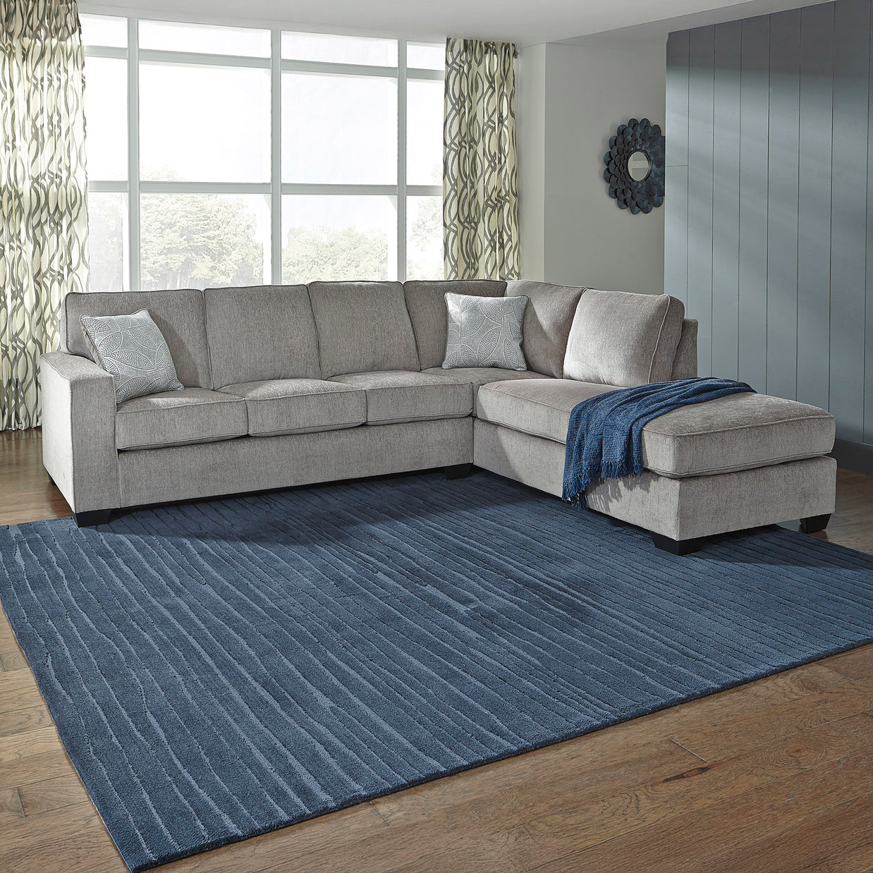 Chenille-Like Upholstered Sectional