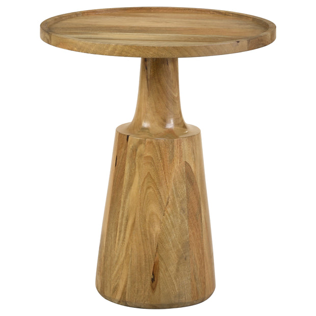Round Solid Mango Wood Accent Side Table