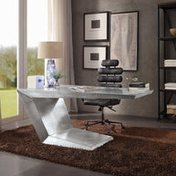 Industrial Aviator Aluminum Patchwork Writing Desk