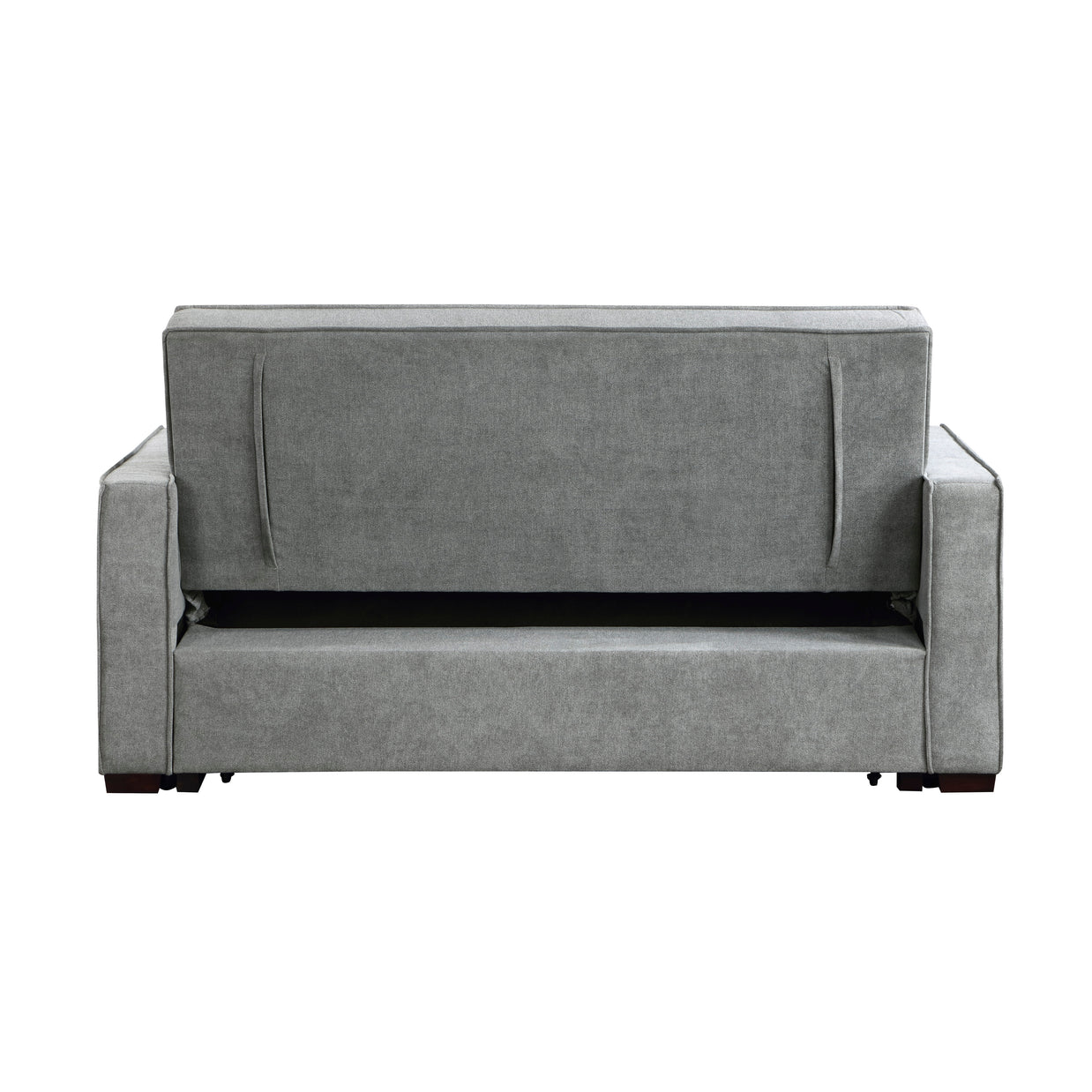 Gray Convertible Studio Sofa with Pull-Out Bed