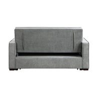 Gray Convertible Studio Sofa with Pull-Out Bed