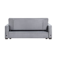Convertible Sofa Bed with Hidden Storage, Cup Holders & USB Charging Ports