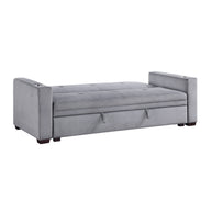 Convertible Sofa Bed with Hidden Storage, Cup Holders & USB Charging Ports