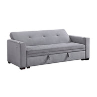 Convertible Sofa Bed with Hidden Storage, Cup Holders & USB Charging Ports