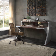 Aviator Leather & Aluminum Writing Desk