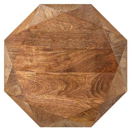 Geometric Solid Mango Wood Side Table