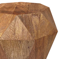 Geometric Solid Mango Wood Side Table