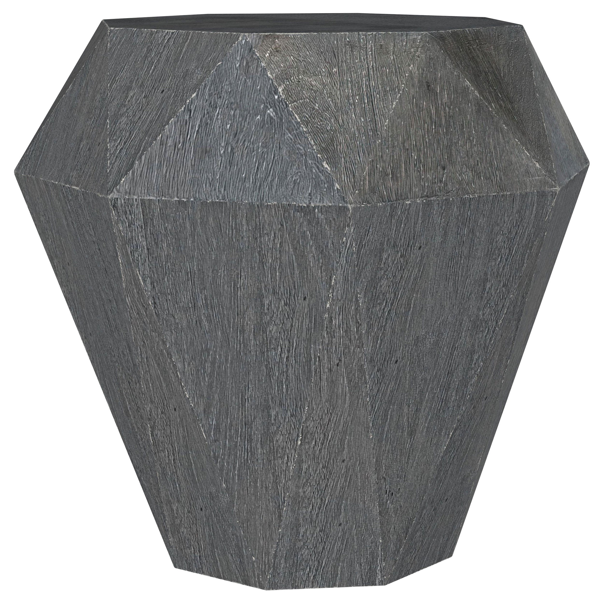 Geometric Solid Mango Wood Side Table