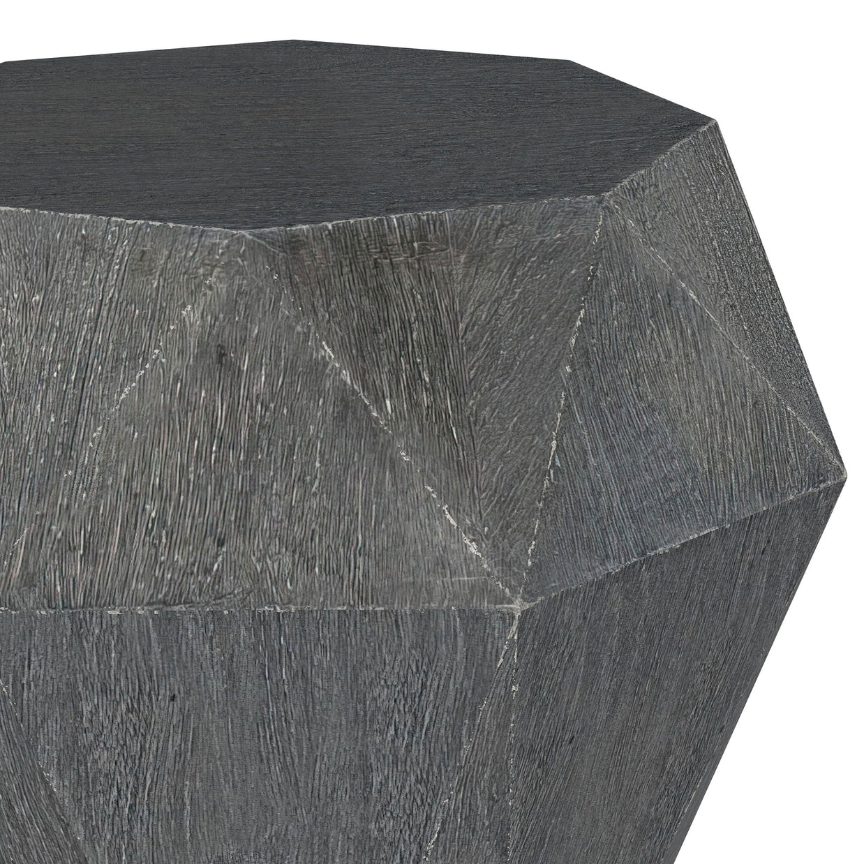 Geometric Solid Mango Wood Side Table
