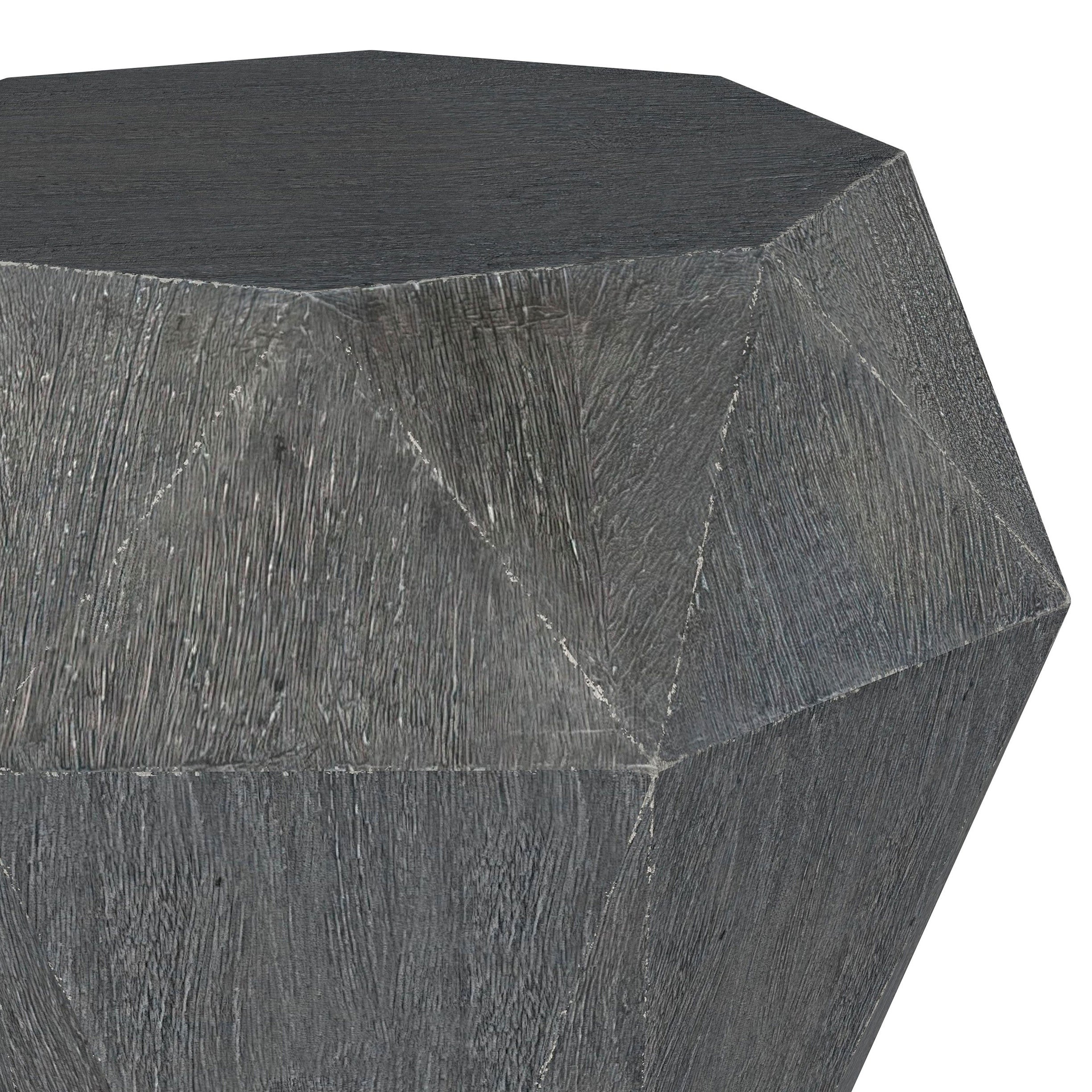 Geometric Solid Mango Wood Side Table