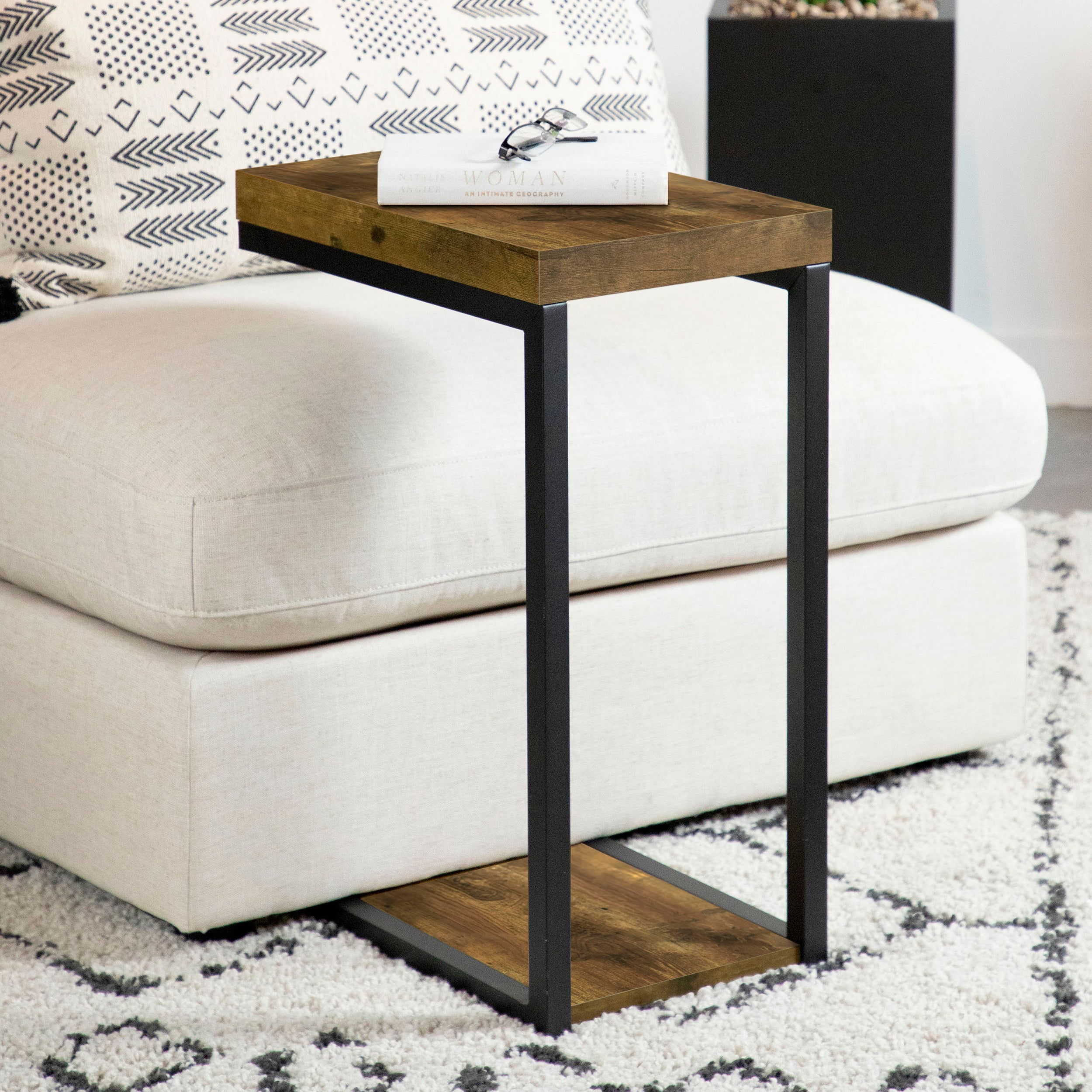 Black & Antique Nutmeg C-Table
