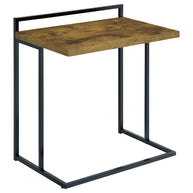 C-Shaped Sofa Side Table in Rustic Nutmeg Wood