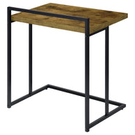 C-Shaped Sofa Side Table in Rustic Nutmeg Wood