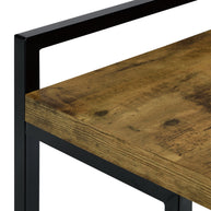C-Shaped Sofa Side Table in Rustic Nutmeg Wood