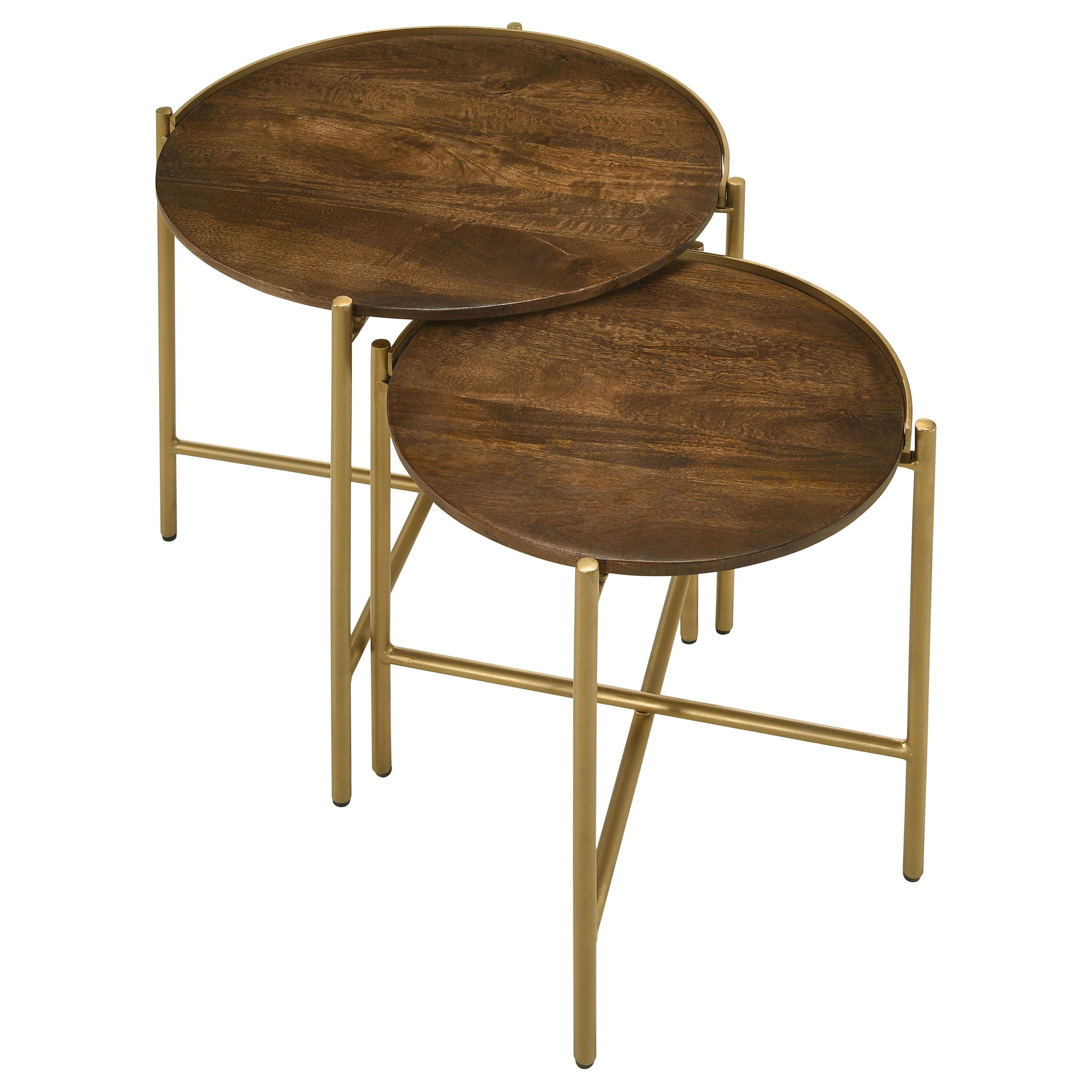 Round Mango Wood Nesting Table 2 Piece Set