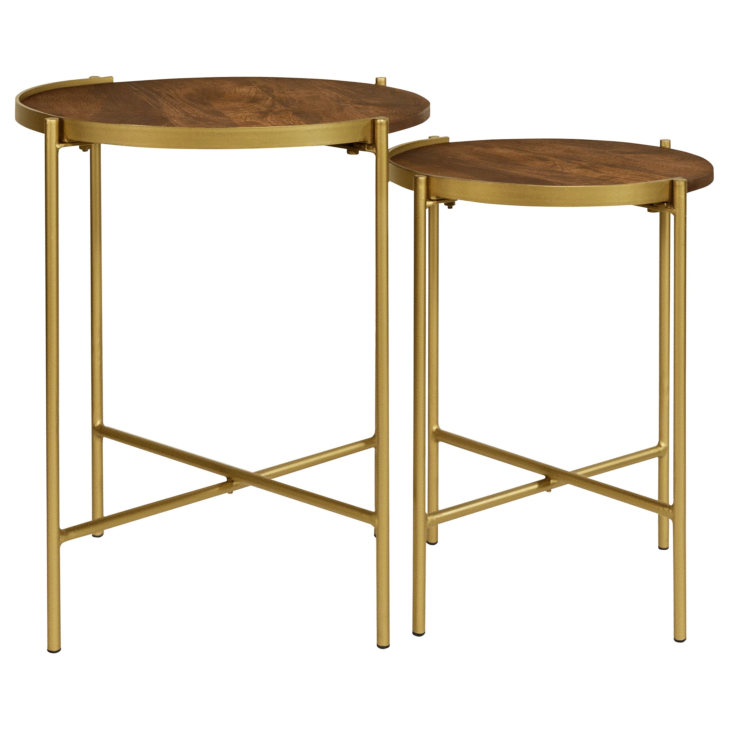 Round Mango Wood Nesting Table 2 Piece Set