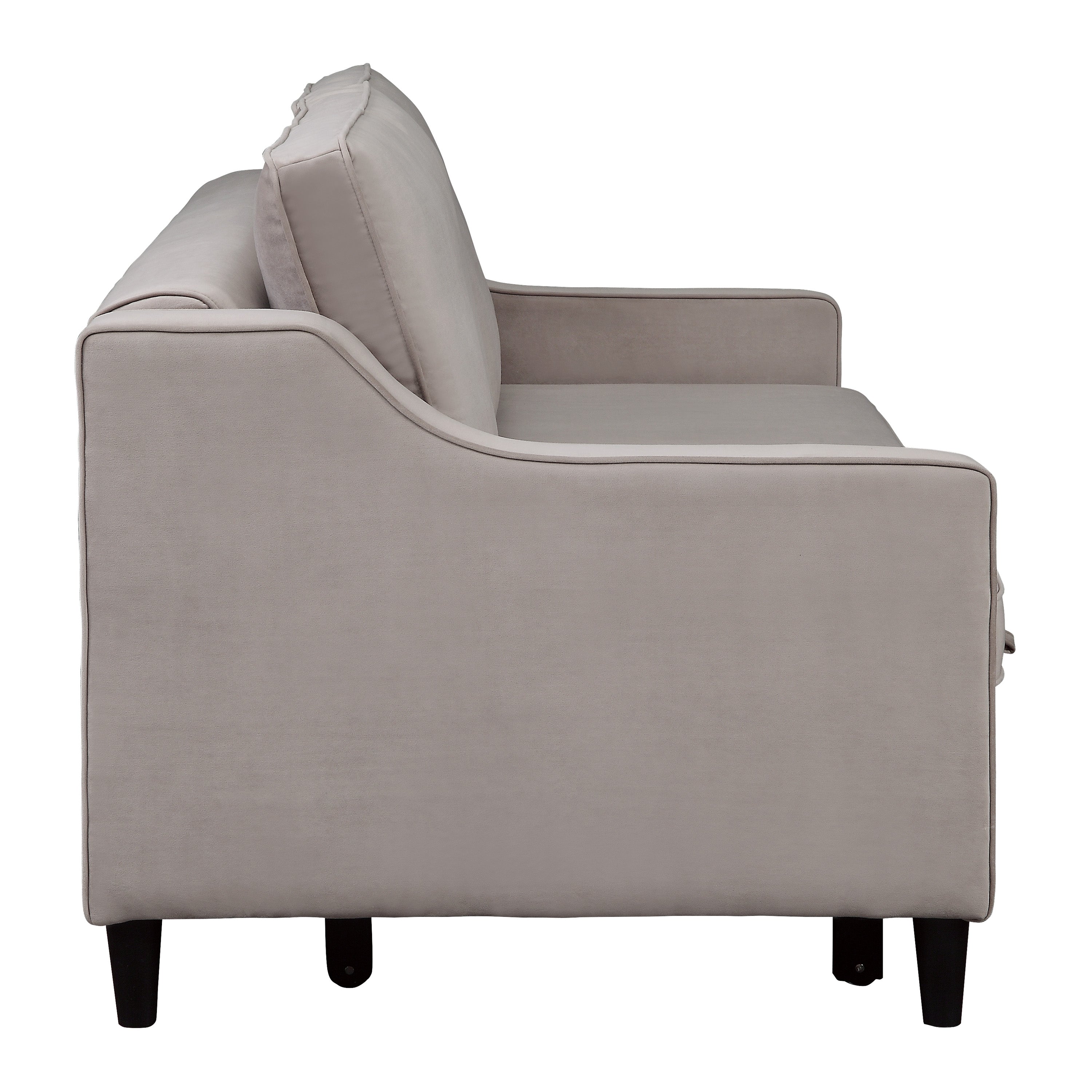 Gray Velvet Convertible Studio Sofa