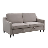 Gray Velvet Convertible Studio Sofa