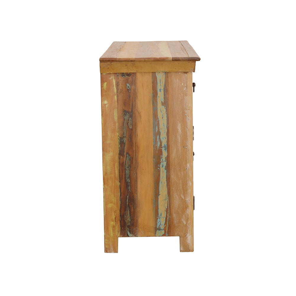 3-Door Rustic Reclaimed Wood Accent Cabinet