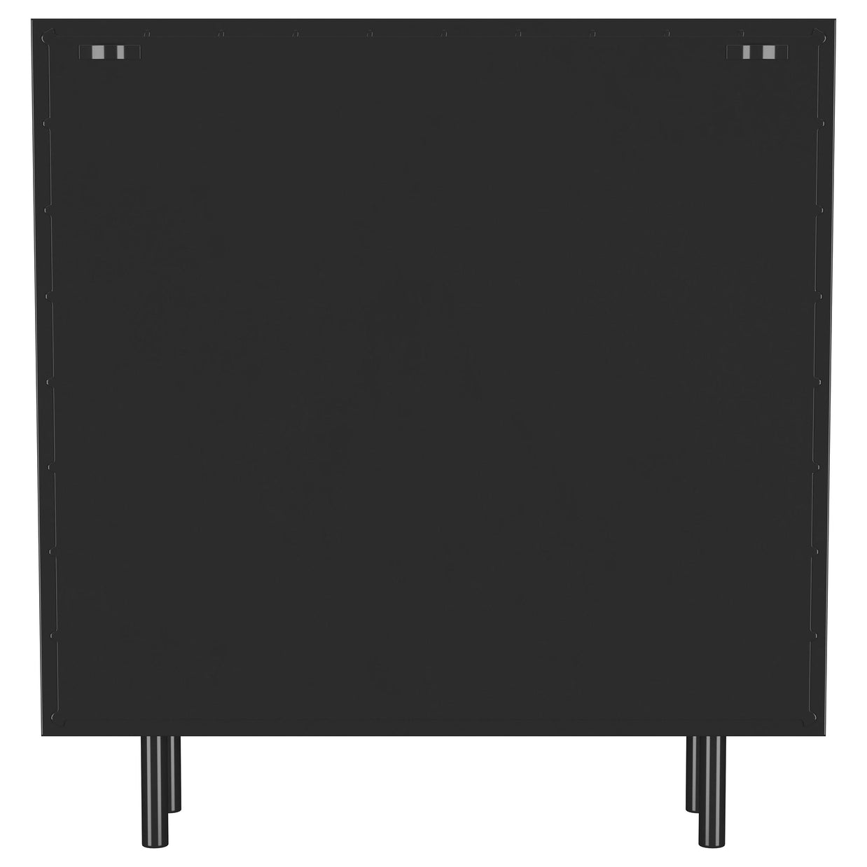 Black Ribbed Glass Accent Cabinet