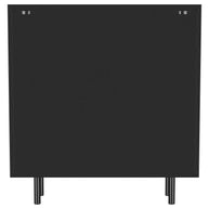 Black Ribbed Glass Accent Cabinet