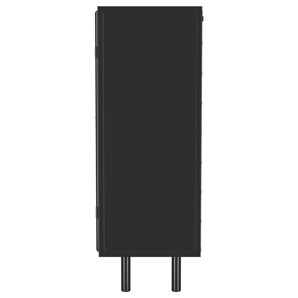 Black Ribbed Glass Accent Cabinet