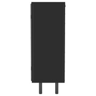 Black Ribbed Glass Accent Cabinet