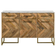 3-Door Marble Top Accent Cabinet