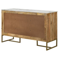 3-Door Marble Top Accent Cabinet