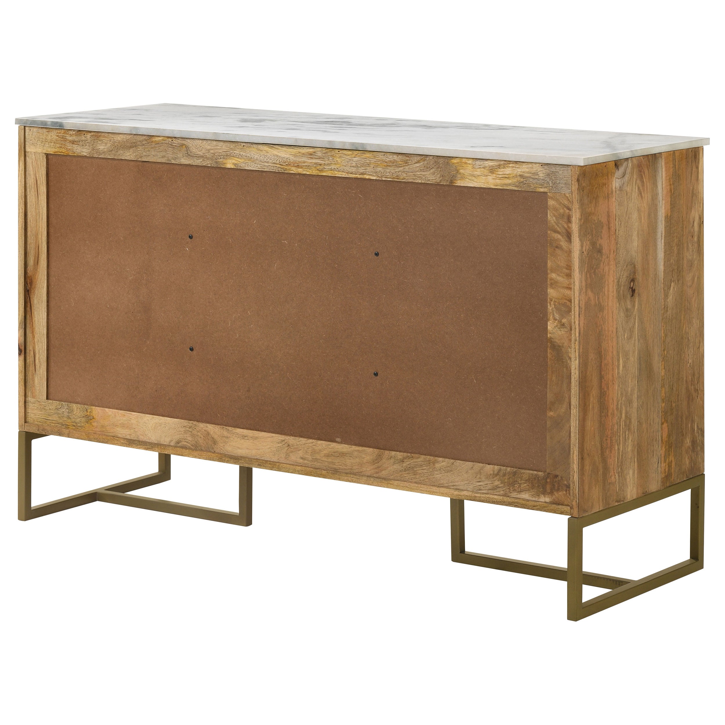 3-Door Marble Top Accent Cabinet
