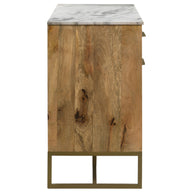 3-Door Marble Top Accent Cabinet