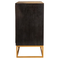 Black Walnut Wood Accent Storage Cabinet