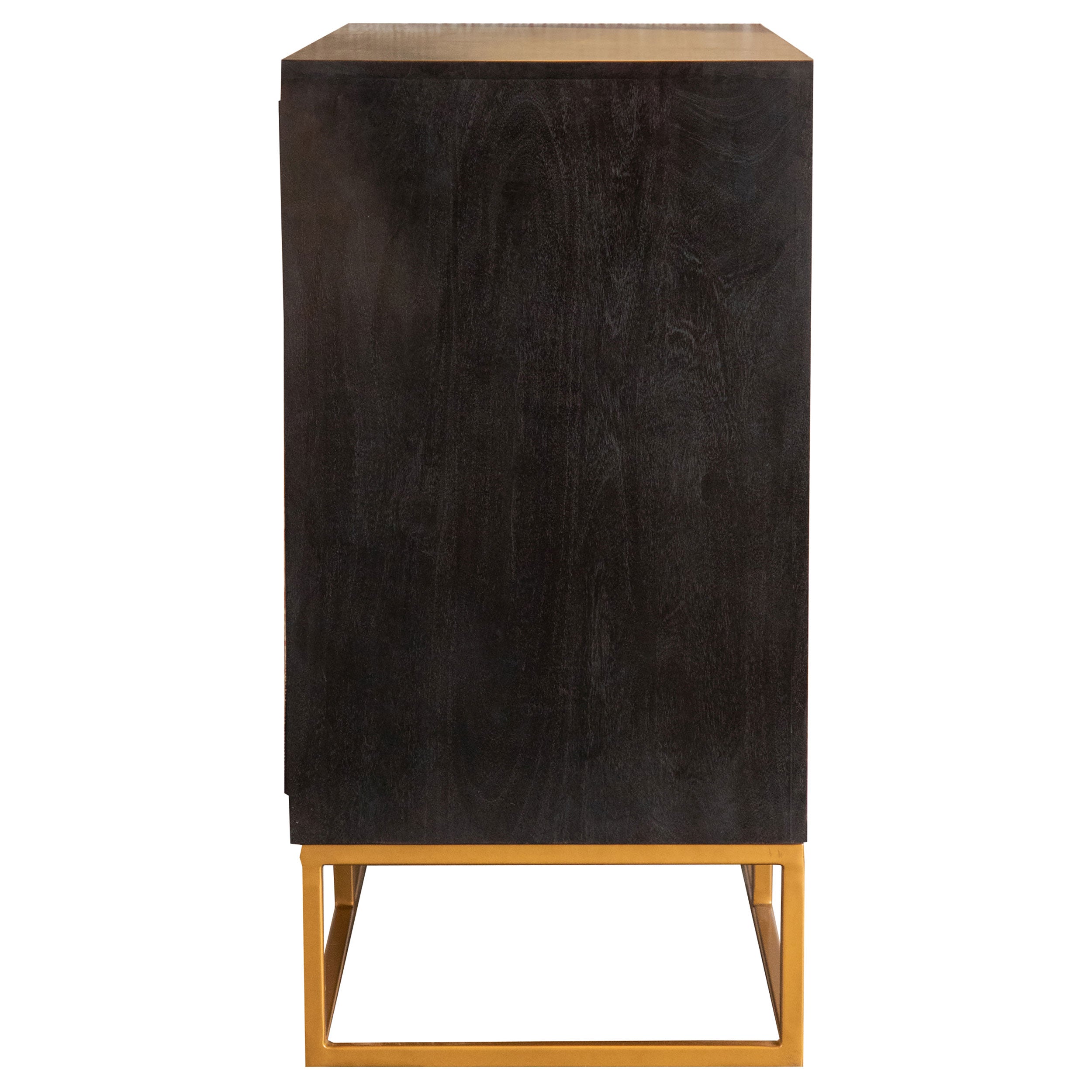 Black Walnut Wood Accent Storage Cabinet
