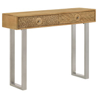 Floral Hand-Carved Mango Wood Console Table