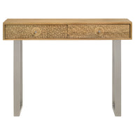 Floral Hand-Carved Mango Wood Console Table