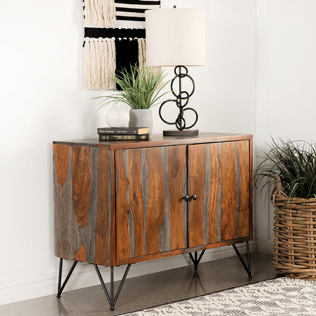 Sheesham Wood Accent Cabinet Grey