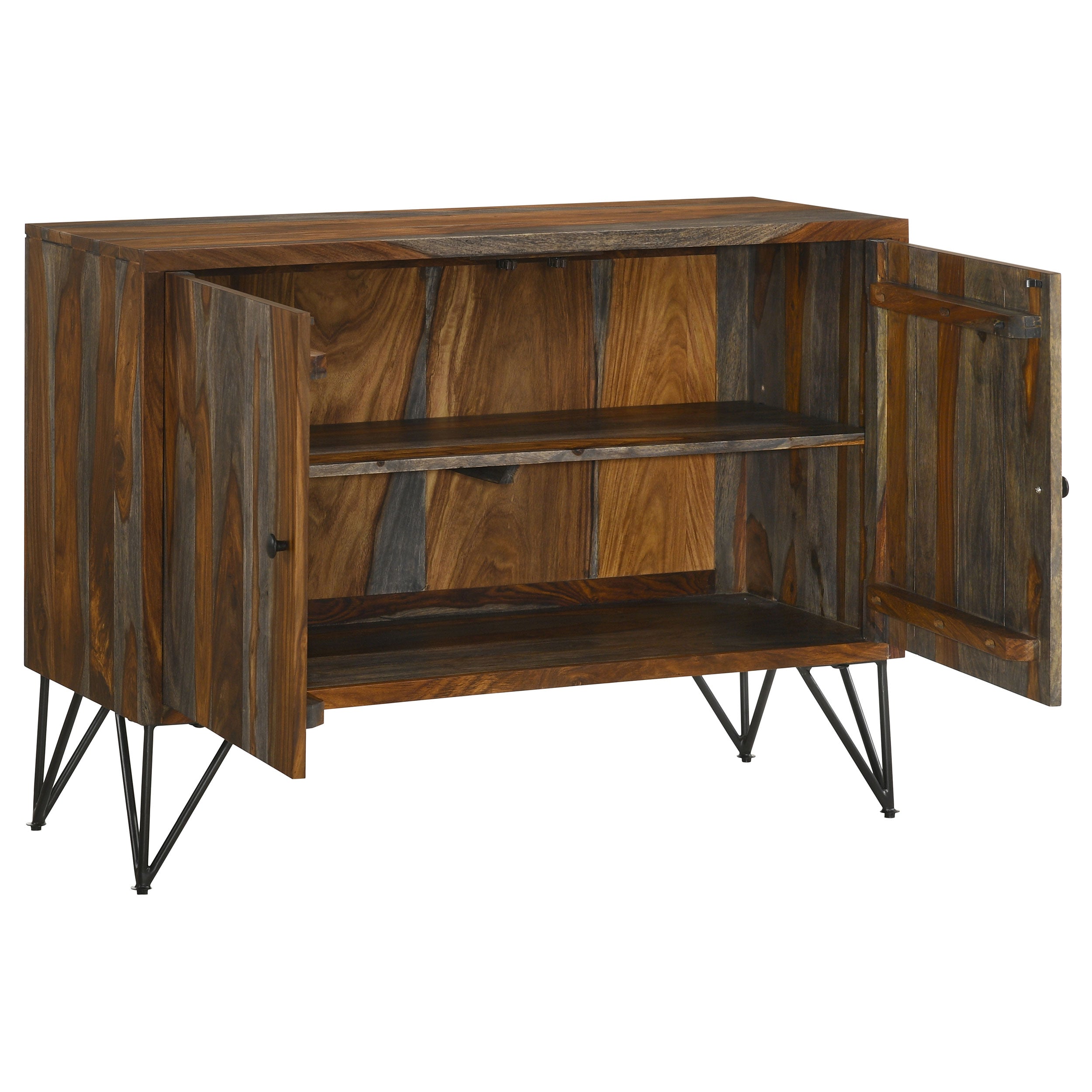 Sheesham Wood Accent Cabinet Grey