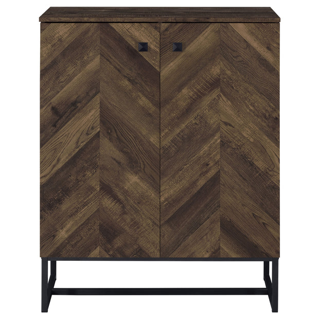 2-Door Rustic Oak Accent Cabinet