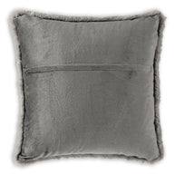 Gray Faux Fur Decorative Throw Pillow
