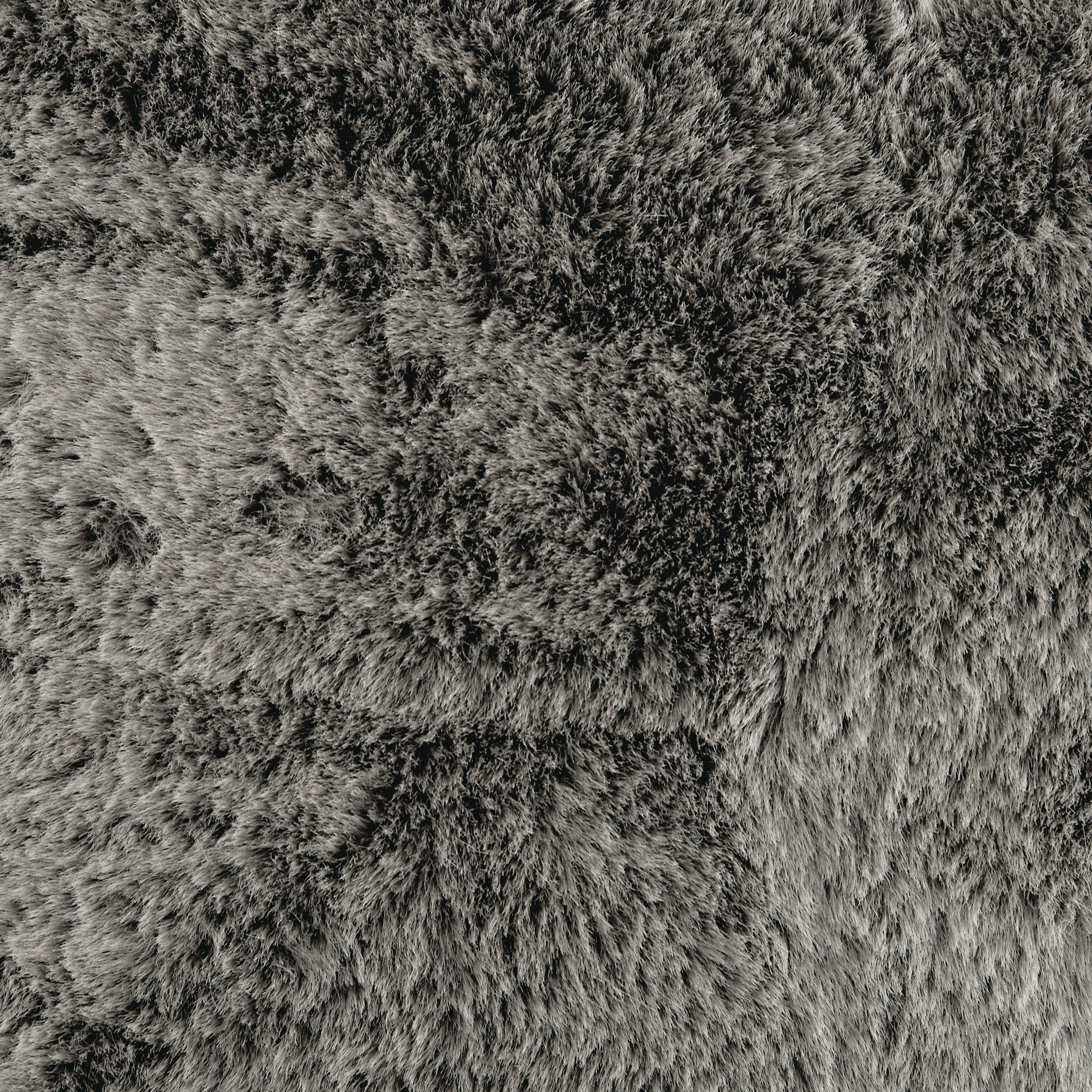 Gray Faux Fur Decorative Throw Pillow