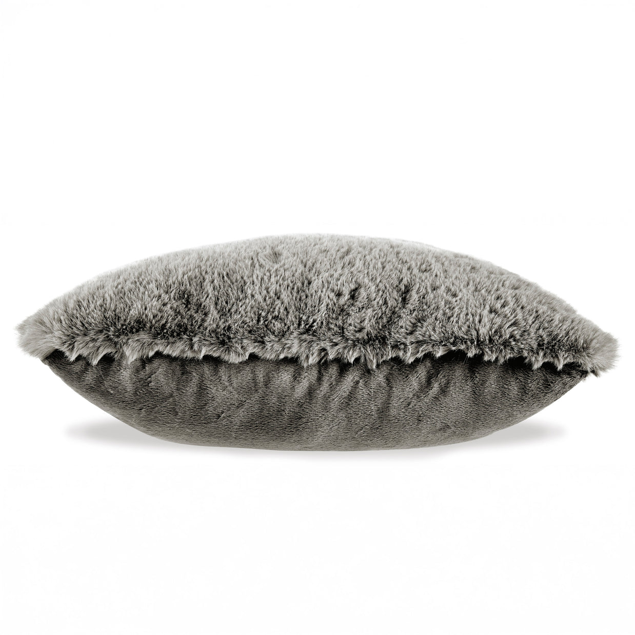 Gray Faux Fur Decorative Throw Pillow